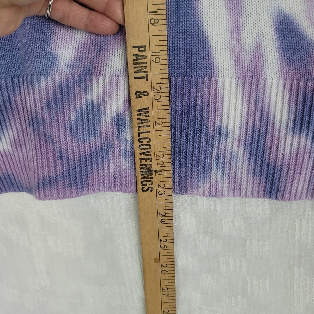 Design History White Purple Swirl Tie Dye crew neck sweater long sleeve party S - Picture 4 of 8
